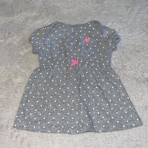 (3 for $10) carters gray polkadot dress 9 months baby girl